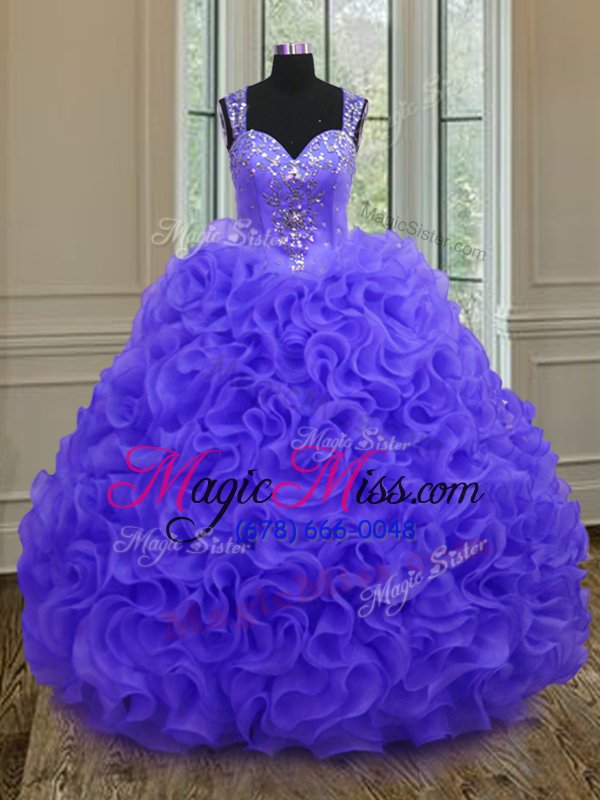wholesale spectacular purple straps zipper beading and ruffles sweet 16 dress sleeveless