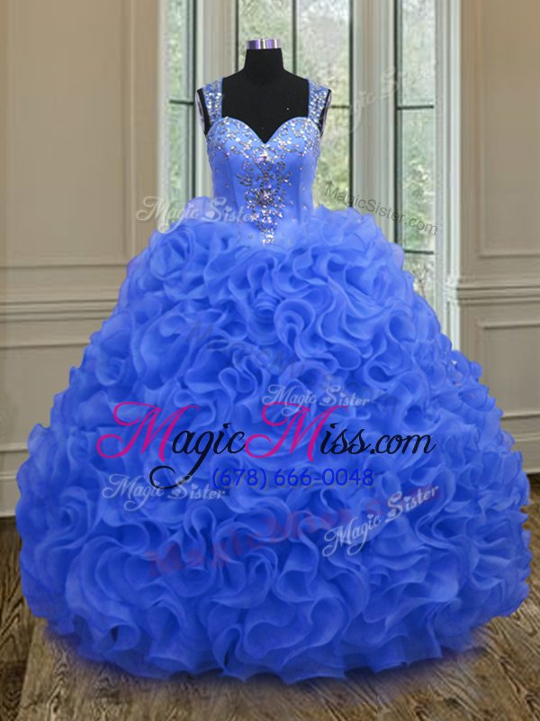 wholesale fantastic floor length royal blue 15 quinceanera dress straps sleeveless zipper