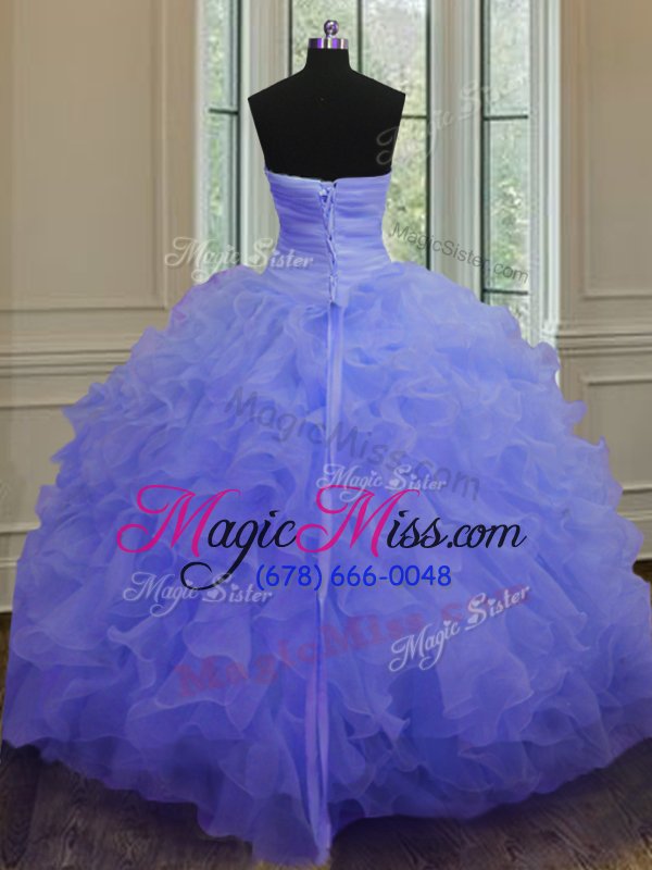 wholesale smart purple 15 quinceanera dress military ball and sweet 16 and quinceanera and for with beading and ruffles sweetheart sleeveless lace up