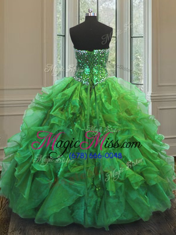 wholesale new style beading and ruffles 15th birthday dress lace up sleeveless floor length