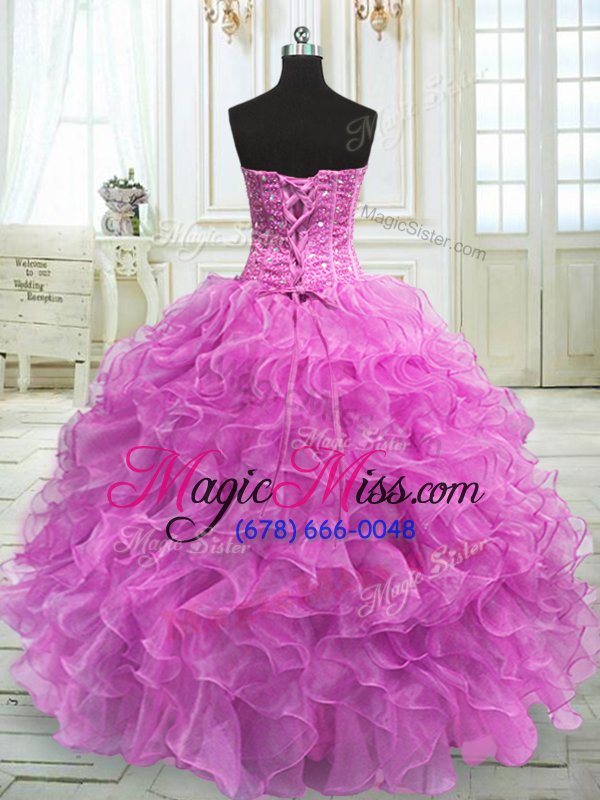 wholesale elegant floor length lace up sweet 16 dresses lilac and in for military ball and sweet 16 and quinceanera with beading and ruffles