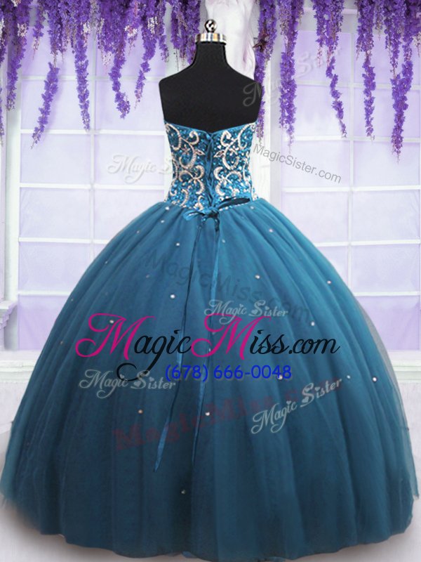 wholesale luxury sleeveless beading and appliques lace up quince ball gowns