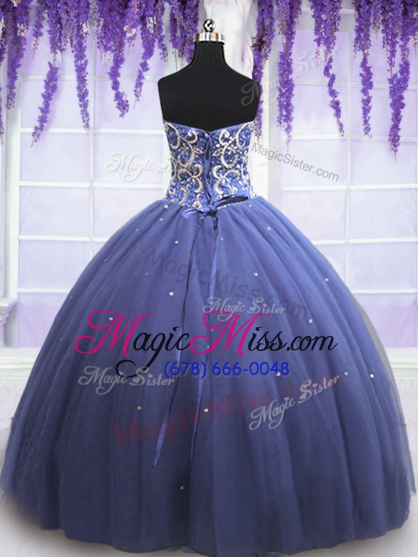 wholesale inexpensive purple sleeveless floor length beading lace up sweet 16 quinceanera dress