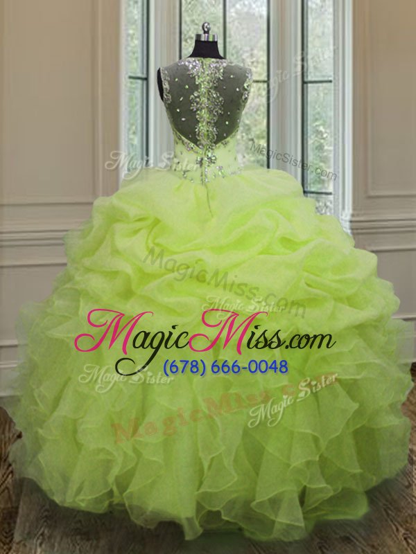 wholesale super straps straps floor length ball gowns sleeveless yellow green quince ball gowns zipper