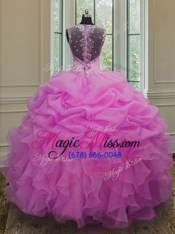 wholesale ideal straps straps lilac zipper ball gown prom dress beading and ruffles sleeveless floor length