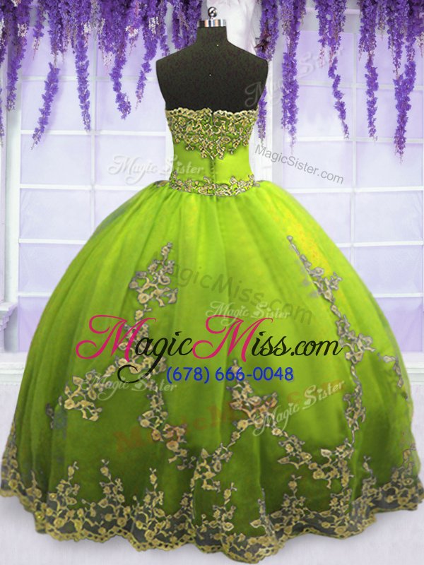 wholesale high end sleeveless appliques zipper sweet 16 dresses