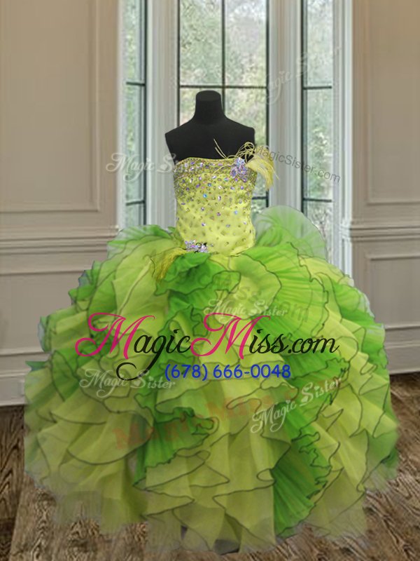 wholesale fabulous floor length multi-color 15 quinceanera dress strapless sleeveless lace up