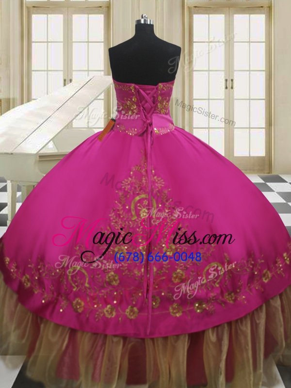 wholesale top selling taffeta sleeveless floor length quince ball gowns and beading and embroidery