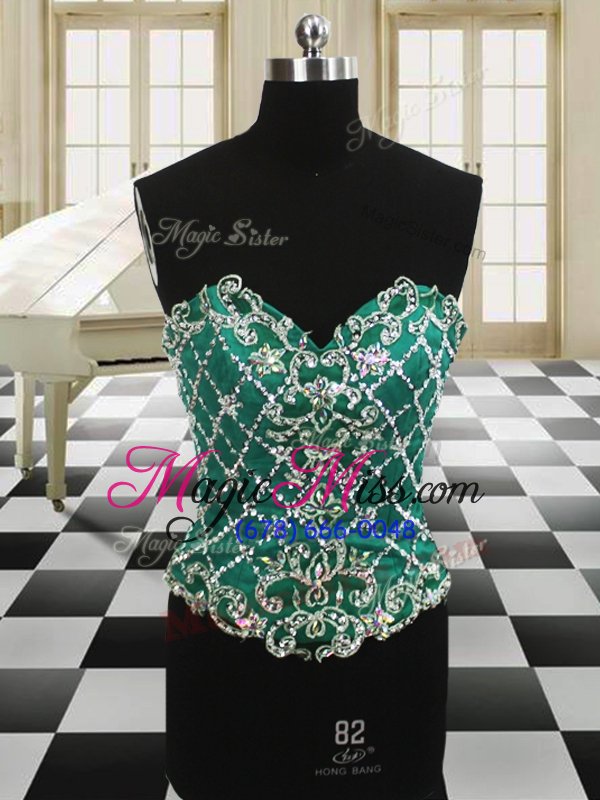 wholesale perfect four piece dark green sweet 16 quinceanera dress military ball and sweet 16 and quinceanera and for with beading and ruffles scoop sleeveless lace up