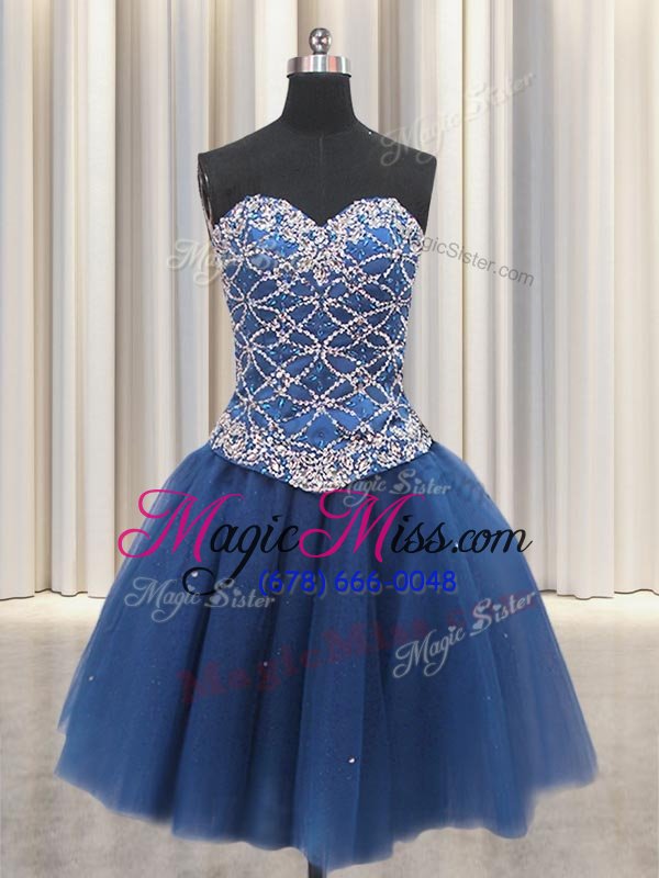 wholesale luxury three piece sleeveless lace up floor length beading and sequins quinceanera gown
