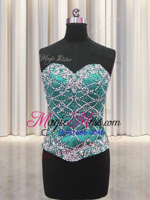 wholesale three piece teal lace up sweetheart beading and sequins sweet 16 dresses tulle sleeveless