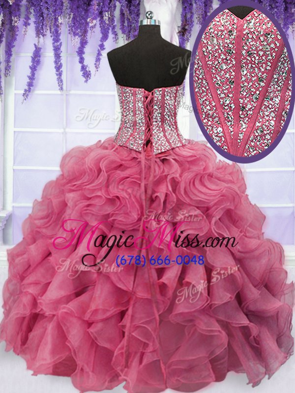 wholesale designer sleeveless beading and ruffles lace up quinceanera gowns