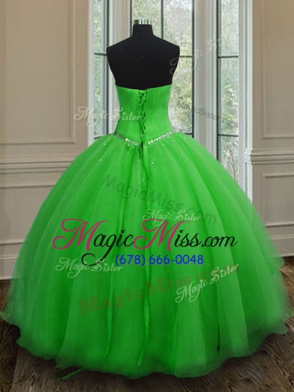 wholesale graceful sweetheart sleeveless organza quinceanera gown beading and belt lace up
