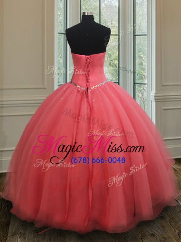 wholesale ideal sleeveless lace up floor length beading ball gown prom dress