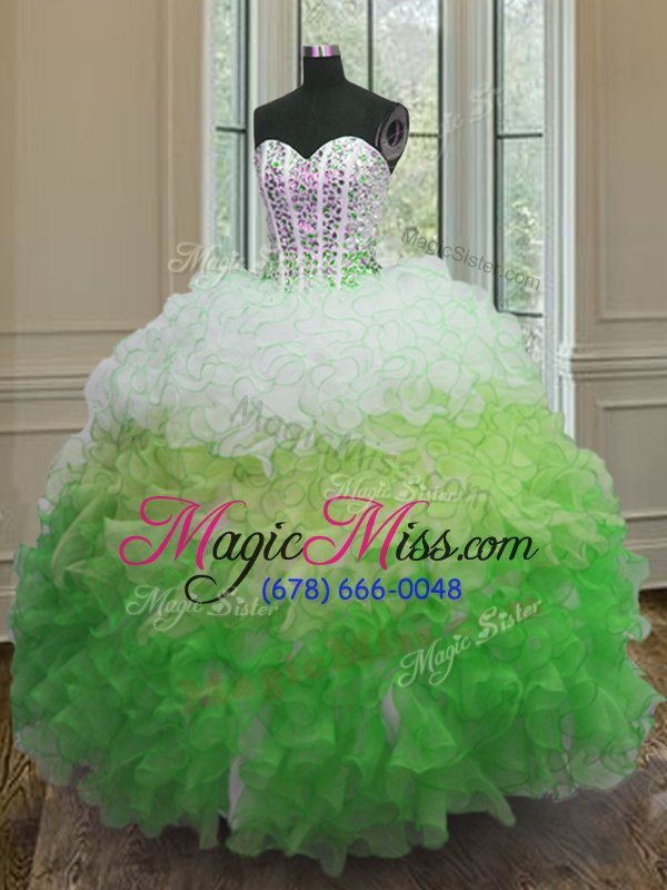 wholesale floor length ball gowns sleeveless multi-color quinceanera dress lace up