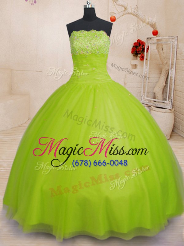 wholesale artistic sleeveless lace up floor length beading quinceanera dress