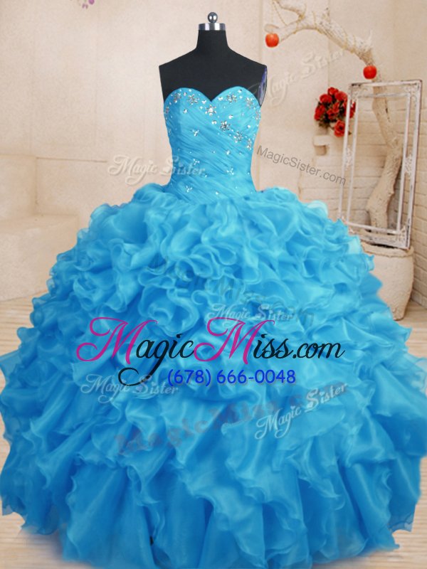 wholesale traditional sleeveless beading and ruffles lace up quinceanera dresses