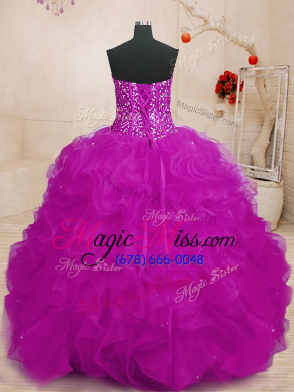 wholesale on sale sleeveless lace up floor length beading and ruffles sweet 16 dress
