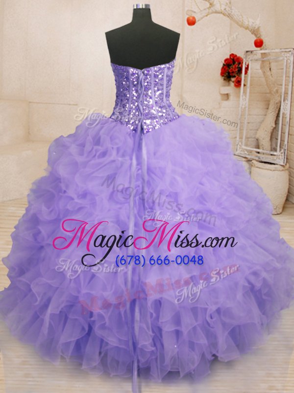 wholesale modern ball gowns ball gown prom dress lavender sweetheart organza sleeveless floor length lace up