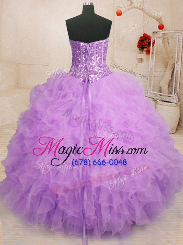 wholesale custom made purple quinceanera gown military ball and sweet 16 and quinceanera and for with beading and ruffles sweetheart sleeveless lace up