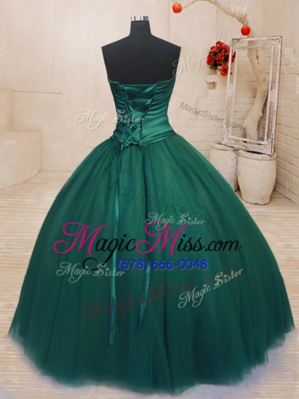 wholesale custom designed tulle sleeveless floor length quinceanera dress and beading