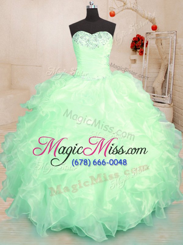 wholesale admirable ball gowns quinceanera gown sweetheart organza sleeveless floor length lace up