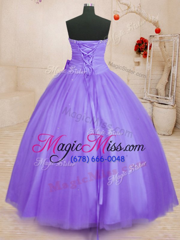 wholesale sexy lavender 15 quinceanera dress military ball and sweet 16 and quinceanera and for with beading and bowknot sweetheart sleeveless lace up