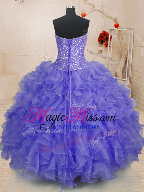 wholesale sumptuous lavender sweetheart lace up beading and ruffles sweet 16 dresses sleeveless