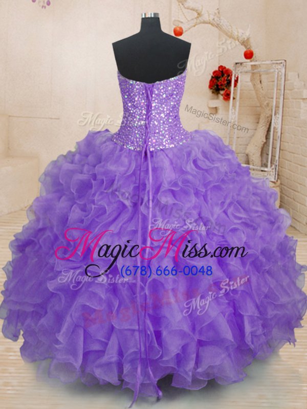 wholesale sleeveless beading and ruffles lace up quinceanera dresses