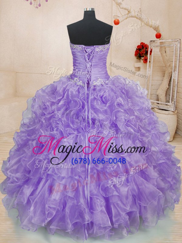 wholesale modest organza sleeveless floor length ball gown prom dress and beading and ruffles