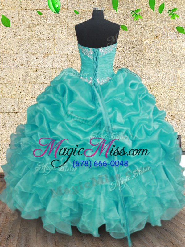 wholesale fantastic sleeveless lace up floor length beading and ruffles and ruching vestidos de quinceanera
