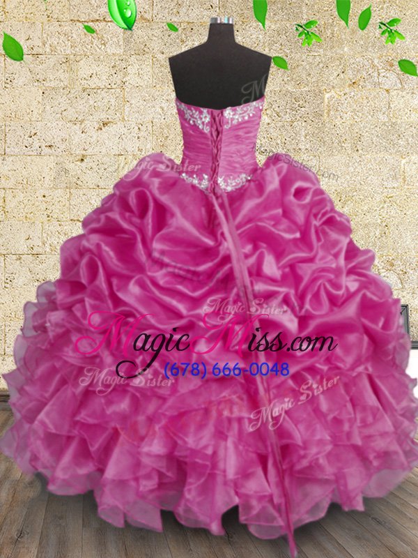 wholesale captivating sleeveless beading and appliques and ruffles and ruching lace up quinceanera gowns