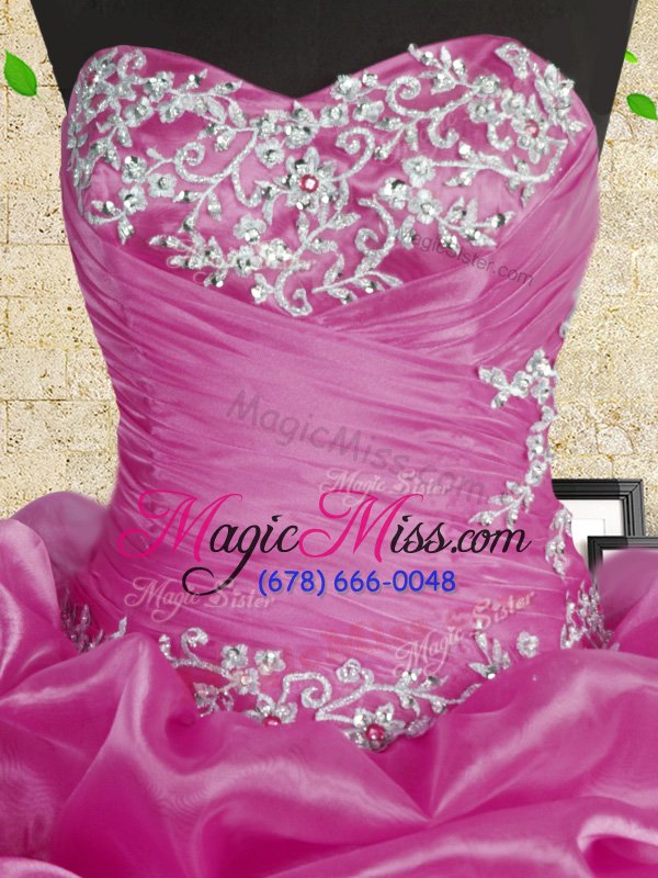 wholesale captivating sleeveless beading and appliques and ruffles and ruching lace up quinceanera gowns