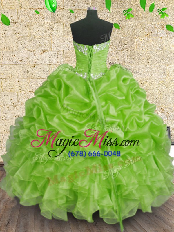 wholesale comfortable sleeveless beading and appliques and ruffles and ruching floor length quinceanera dresses