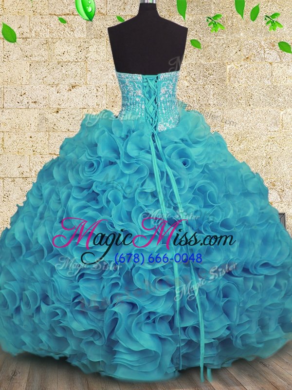 wholesale dazzling sleeveless beading and ruffles lace up 15 quinceanera dress