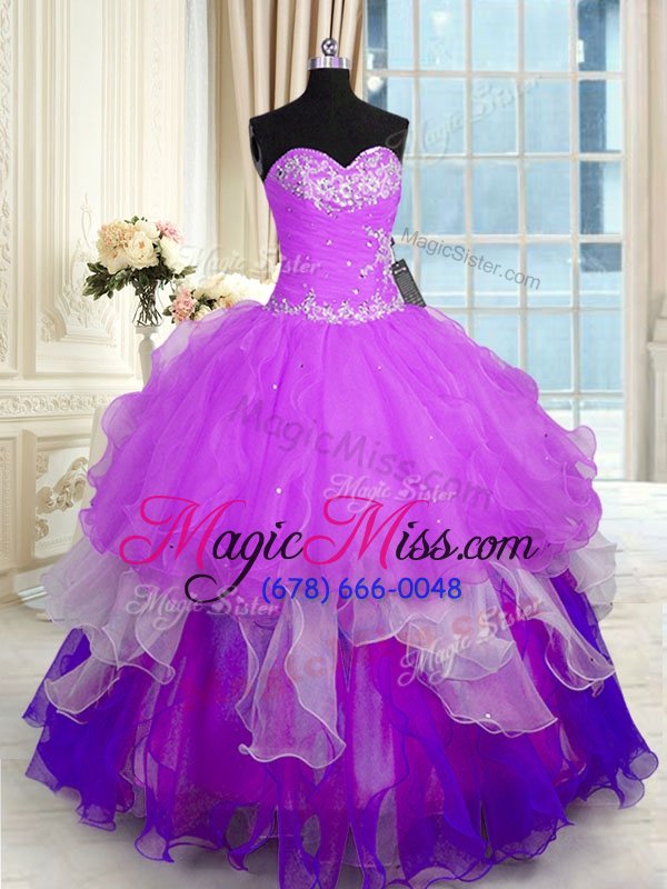 wholesale chic floor length ball gowns sleeveless multi-color sweet 16 dress lace up