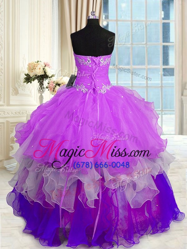 wholesale chic floor length ball gowns sleeveless multi-color sweet 16 dress lace up