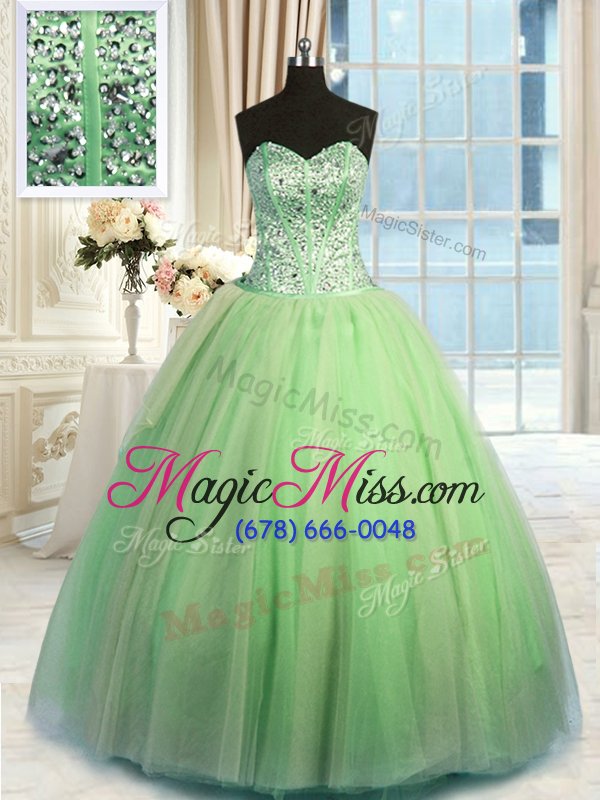 wholesale three piece organza lace up sweetheart sleeveless floor length vestidos de quinceanera beading and ruching