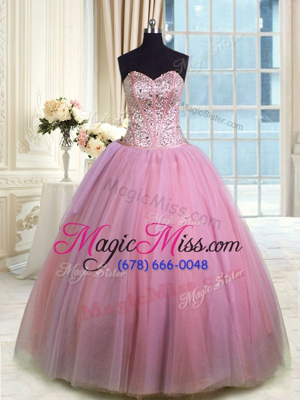 wholesale three piece ball gowns quinceanera dress lavender sweetheart tulle sleeveless floor length lace up