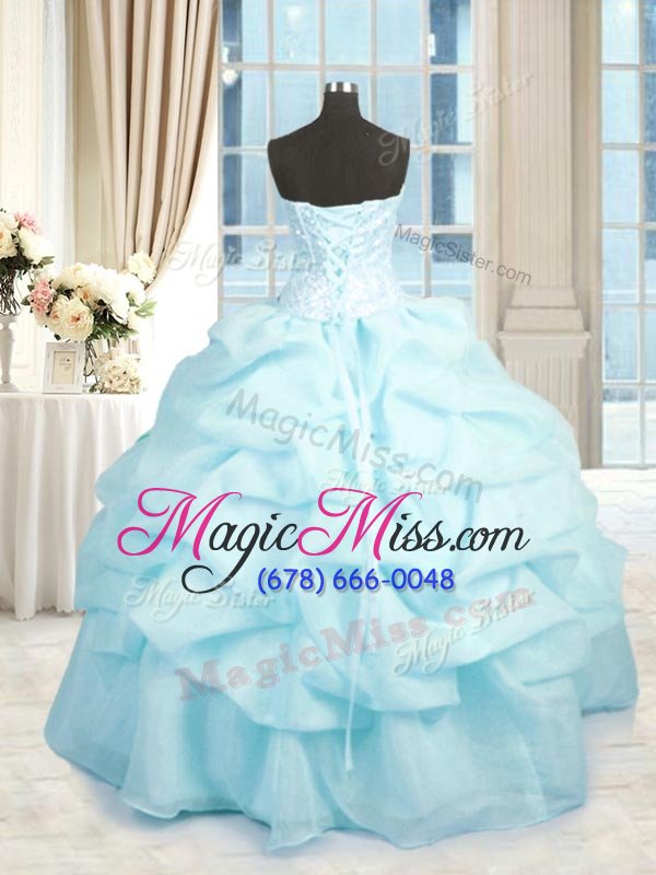 wholesale sweetheart sleeveless organza vestidos de quinceanera beading and ruffles lace up