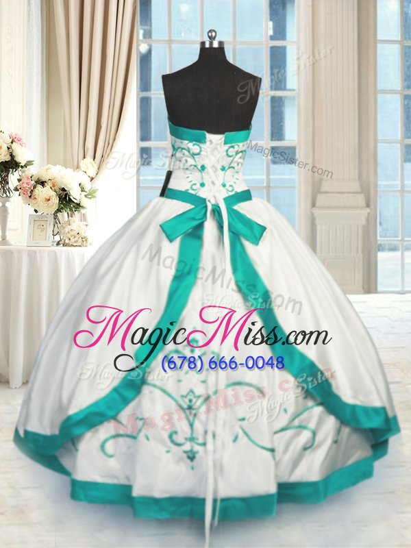 wholesale great satin sleeveless floor length vestidos de quinceanera and beading and embroidery