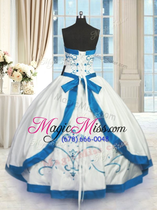 wholesale excellent white strapless lace up beading and embroidery sweet 16 dress sleeveless