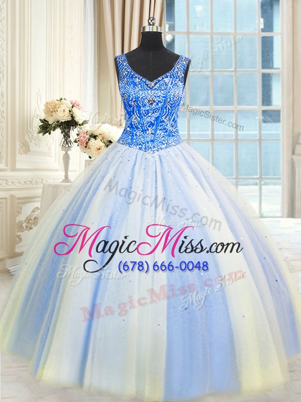 wholesale hot sale multi-color 15th birthday dress military ball and sweet 16 and quinceanera and for with beading and sequins v-neck sleeveless lace up