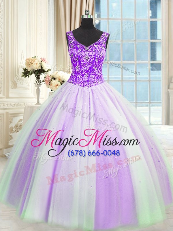 wholesale fantastic sleeveless beading and sequins lace up 15th birthday dress