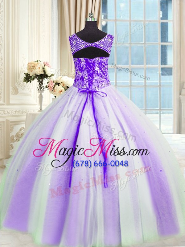 wholesale fantastic sleeveless beading and sequins lace up 15th birthday dress