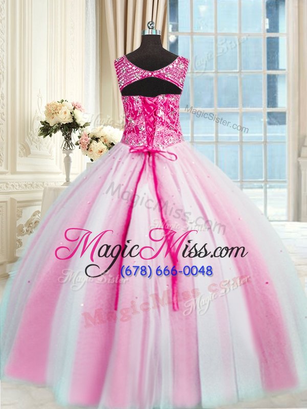 wholesale classical tulle sleeveless floor length quince ball gowns and beading