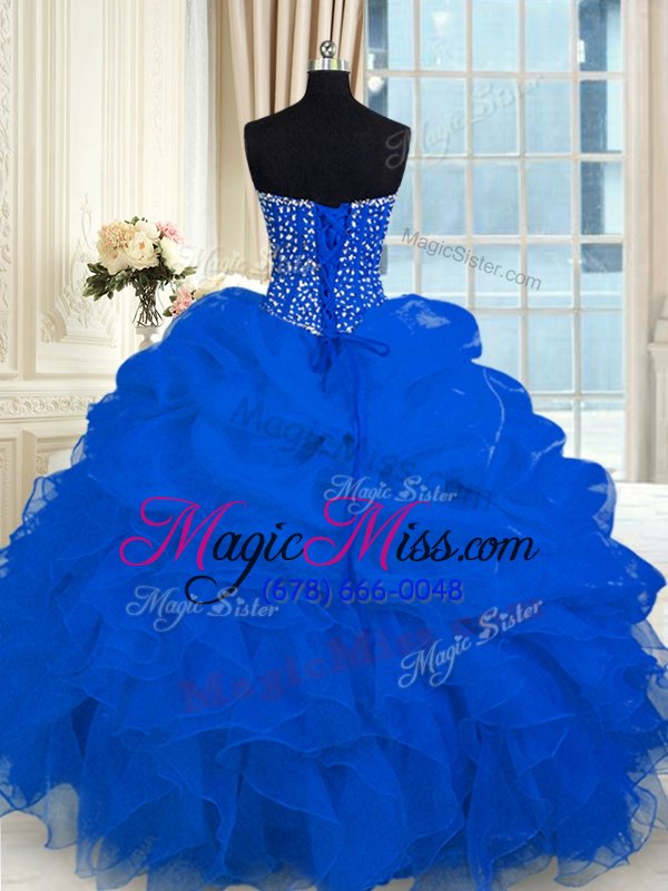wholesale high end sleeveless lace up floor length beading and ruffles vestidos de quinceanera