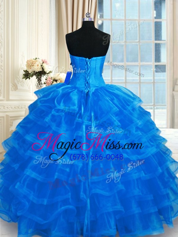 wholesale glamorous sleeveless lace up floor length beading and ruffled layers sweet 16 dresses