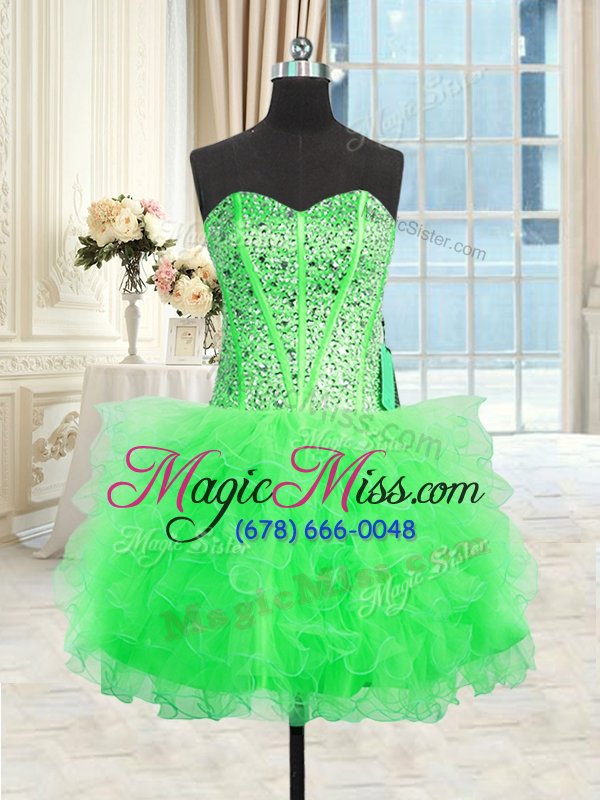 wholesale dramatic three piece strapless lace up beading and ruffles sweet 16 dresses sleeveless