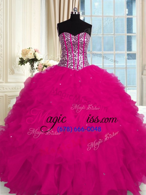wholesale sleeveless beading and ruffles lace up quinceanera dress